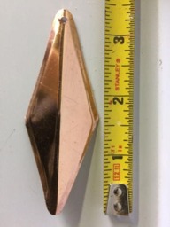 Handmade Copper Christmas Ornament - Geometric Diamond Shape Rustic Metal Holiday Decor Modern Minimalist Tree Decoration - thumbnail 4