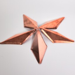 Handmade Copper Christmas Ornament - Geometric Diamond Shape Rustic Metal Holiday Decor Modern Minimalist Tree Decoration - thumbnail 2