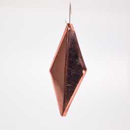 Handmade Copper Christmas Ornament - Geometric Diamond Shape Rustic Metal Holiday Decor Modern Minimalist Tree Decoration - thumbnail 3