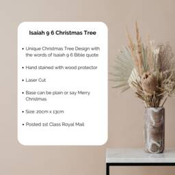 Christian Christmas Tree Isaiah 96 Bible Verse Unto Us A Child Is Born Faith Ornaments Wood Handmade Decoration Table - thumbnail 2