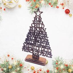 Christian Christmas Tree Isaiah 96 Bible Verse Unto Us A Child Is Born Faith Ornaments Wood Handmade Decoration Table - thumbnail 3