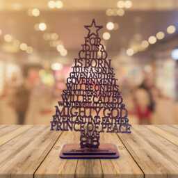 Christian Christmas Tree Isaiah 96 Bible Verse Unto Us A Child Is Born Faith Ornaments Wood Handmade Decoration Table