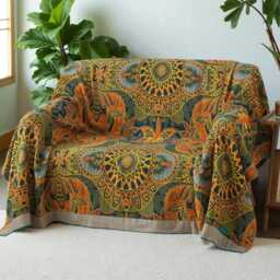 Boho Floral Cotton Gauze Bedspread Reversible Summer Quilt - thumbnail 3