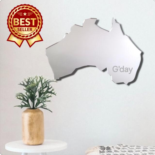 Australia Map Acrylic Mirror Wall Art Personalized Engraving - image 1