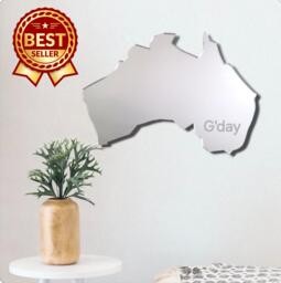 Australia Map Acrylic Mirror Wall Art Personalized Engraving - thumbnail 1