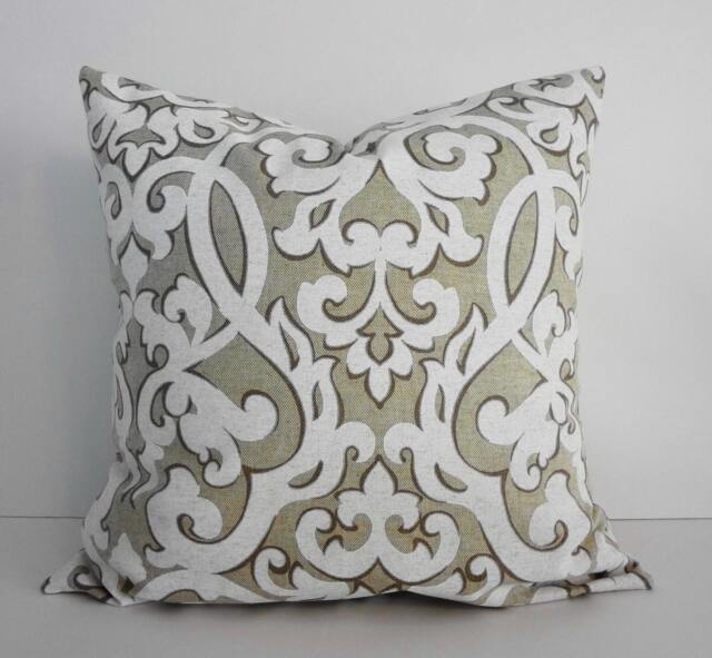 Shabby Chic Pillow Cover Evening Scroll Print, 18x18 Cottage Decor - image 1