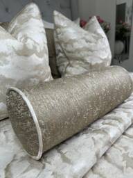 "Gold Cushion, Pillow, Bolster Cushion 16"" X 6"