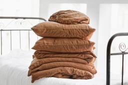 4 Piece Linen Bedding Set European Duvet Cover & Fitted Sheet