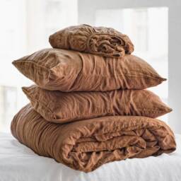 4 Piece Linen Bedding Set European Duvet Cover & Fitted Sheet - thumbnail 2