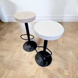Boucle Counter Top Stool Adjustable For Kitchen Or Bars - Teddy Bear Fabric Stools - Gl - thumbnail 3