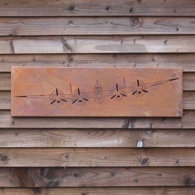 Rusty Metal Lancaster Bomber Wall Art, Aviation Gift - image 1