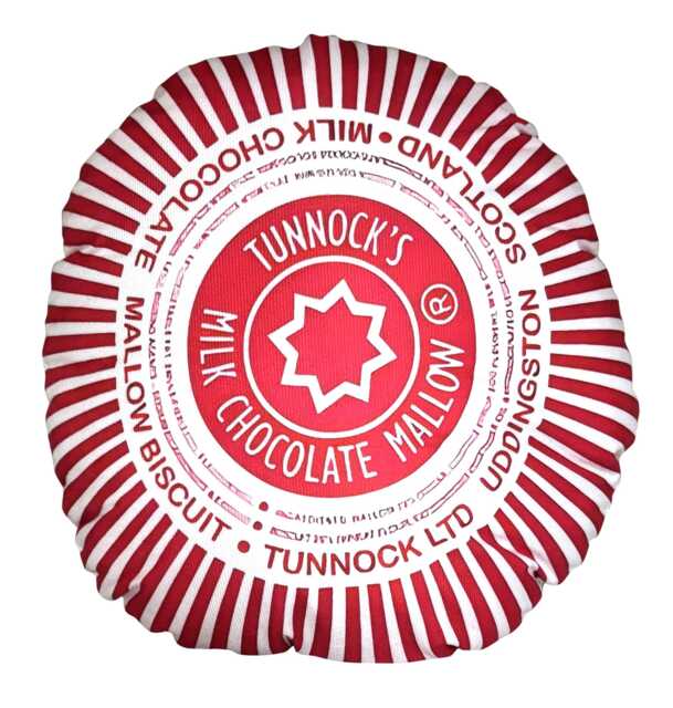 Tunnock's Tea Cake Marshmallow Biscuit Cookie Round Cushion With Pad - image 1