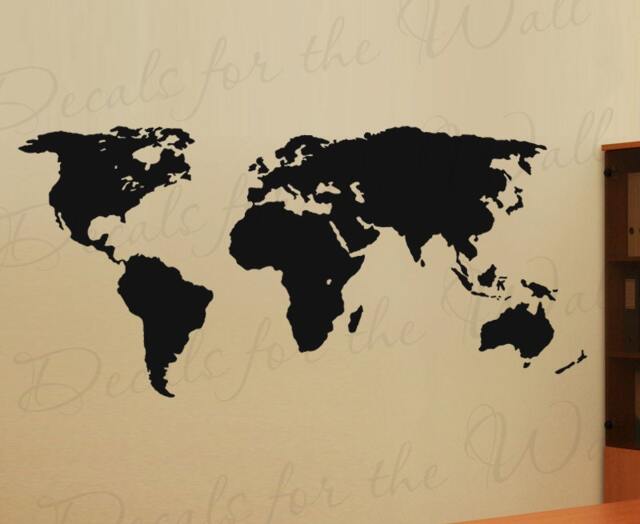 World Map Wall Mural Decal Vinyl Graphic Earth Sticker Art Decor Large Decoration Sign G52 - image 1