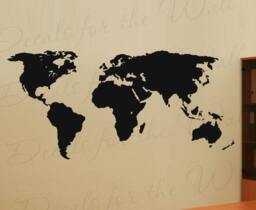 World Map Wall Mural Decal Vinyl Graphic Earth Sticker Art Decor Large Decoration Sign G52 - thumbnail 1