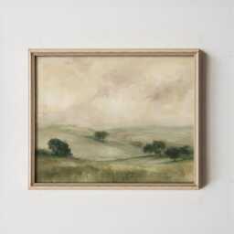 Sage Valley Poster, Lake Landscape Wall Art, Neutral Hills Print - thumbnail 3