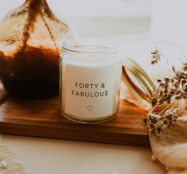 Happy 40Th Birthday Gift - Candle Personalised 40 Forty - image 1