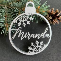 Personalized Christmas Tree Decor, Custom Ornament, Shapes, Holiday Ornament With Name, Wood Xmas Decor - thumbnail 2