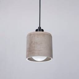 Light Brown Concrete Cylinder Pendant Lamp, Stone Chandelier, Designer Hanging Lights, Scandinavian Design, Accessories - thumbnail 1