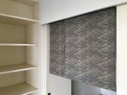Japanese Restaurant Noren Curtain Made Whit Blue Wave Cotton Fabric Divided in 3 Panels, Closet Cover Noren, Doorway Curtain, Tsunami - thumbnail 1