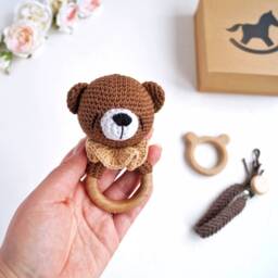 Bear Baby Gift Box For First Time Mom, Congratulations Pregnancy Pregnant Sister, Woodland Shower Set - thumbnail 3