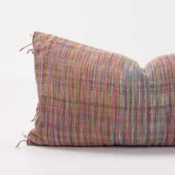 Rustic Woven Lumbar Pillow With Tassels, Eclectic Boho Throw Cushion - thumbnail 2