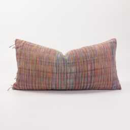 Rustic Woven Lumbar Pillow With Tassels, Eclectic Boho Throw Cushion