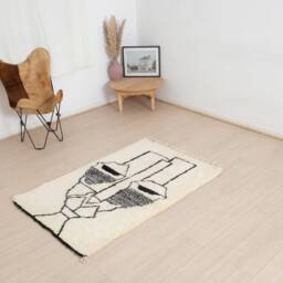 Moroccan Rug Hand Knotted, Beni Ourain 3x5 Feet - thumbnail 1