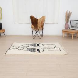 Moroccan Rug Hand Knotted, Beni Ourain 3x5 Feet - thumbnail 2