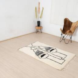 Moroccan Rug Hand Knotted, Beni Ourain 3x5 Feet - thumbnail 3