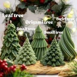 Christmas Tree Candle Collection - Handmade Soy Wax Holiday Decor Gift Festive Home Decoration - thumbnail 3