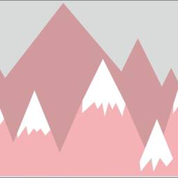 Scandinavian Nordic Nursery Mountains Wall Stickers Art Decal Pink - thumbnail 2