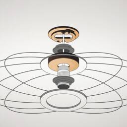Discus Flush Mount, Wood Ceiling Light, Flushmount Wall Lamp, Plywood Chandelier, Pendant Light - thumbnail 3