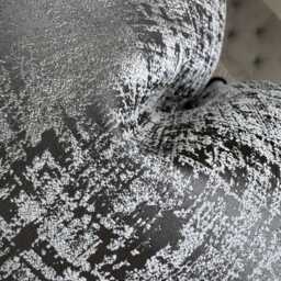 Handmade Steel Grey Textured Cushion Cover, Luxury Double Sided Pillow Sham - thumbnail 3