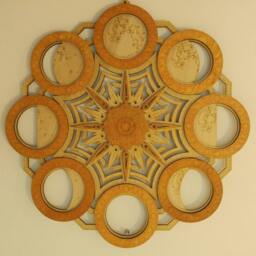 Moon Phases Mandala Wood Sculpture Sacred Geometry Wall Art - thumbnail 3