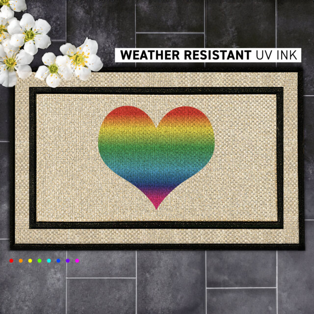 Heart Doormat - Pride Month Lgbtqi Gifts Happy Custom - image 1