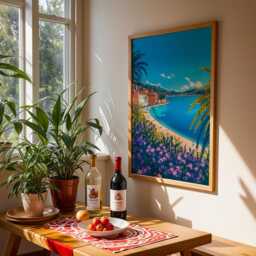 French Riviera Wall Art Print C??te D'azur - Mediterranean Travel Poster - thumbnail 3