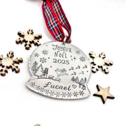 Personalized Christmas Tree Decoration, Family Ornament, Custom Joyeux No??l Decoration - thumbnail 3