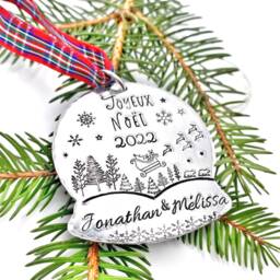Personalized Christmas Tree Decoration, Family Ornament, Custom Joyeux No??l Decoration - thumbnail 2