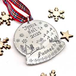 Personalized Christmas Tree Decoration, Family Ornament, Custom Joyeux No??l Decoration - thumbnail 1