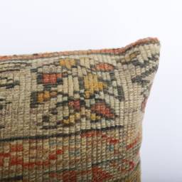 Handwoven Turkish Kilim Lumbar Pillow Bohemian Home Decor - 16x24 Inch - thumbnail 3