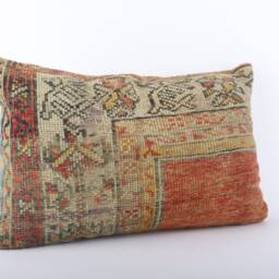 Handwoven Turkish Kilim Lumbar Pillow Bohemian Home Decor - 16x24 Inch - thumbnail 2