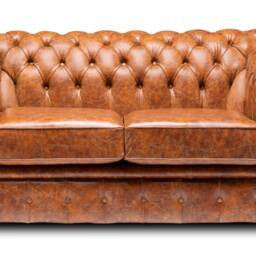 Chesterfield Real Leather Two/Three Seater Sofa Vintage Tan - thumbnail 2