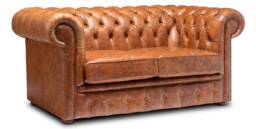 Chesterfield Real Leather Two/Three Seater Sofa Vintage Tan