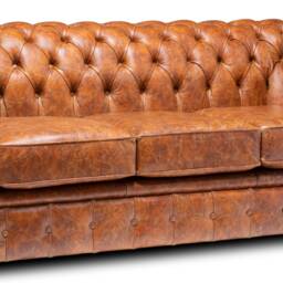 Chesterfield Real Leather Two/Three Seater Sofa Vintage Tan - thumbnail 3