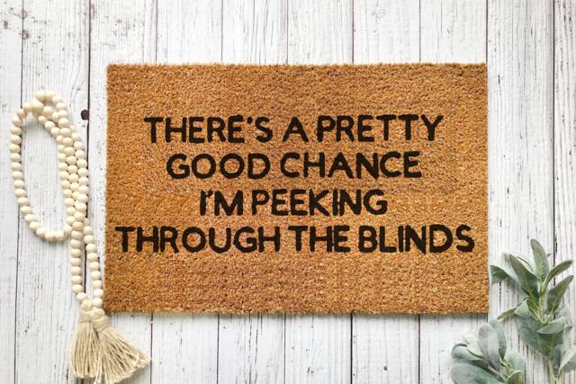 Outdoor Mats, Funny Doormats For The Home, Peeking Through The Blinds, Housewarming Gift Ideas, Hilarious Welcome Entryway Mats - image 1