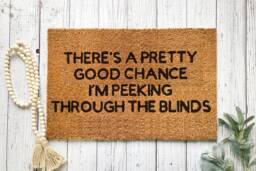 Outdoor Mats, Funny Doormats For The Home, Peeking Through The Blinds, Housewarming Gift Ideas, Hilarious Welcome Entryway Mats - thumbnail 1