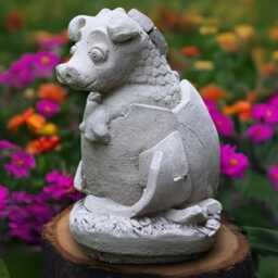 Garden Baby Dragon Statue Cement Figure Concrete Sculpture Stone Animal Decoration Handmade Dragon Lover Gift Yard Art - thumbnail 3