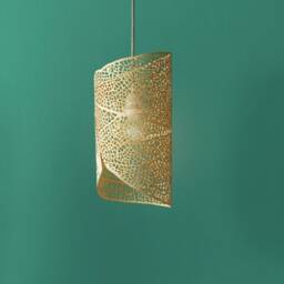 Filigrana Leaf Pendant Lamp Laser-Cut Birch Wood, Small Size - thumbnail 2