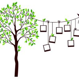 Family Tree Wall Decal, Large Decor For Living Room, Vinyl Art Sticker, Photo Frame Decals Walls - thumbnail 3