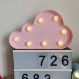 Pink Cloud Marquee Light Metal Nursery Night Light - 5.5